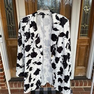 SHEIN Monochrome Animal Print Jacket